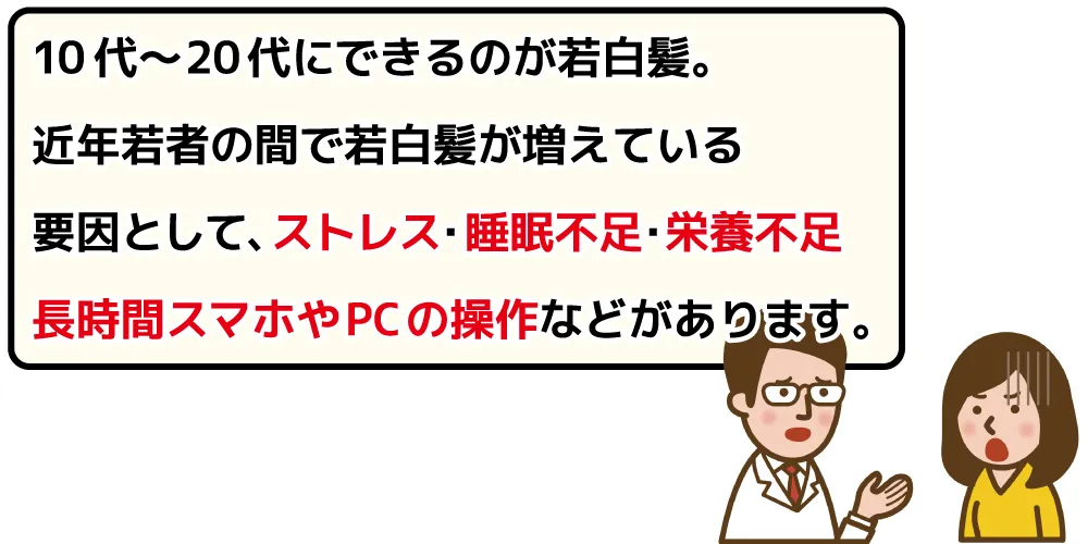 若白髪の原因のイメージ画像