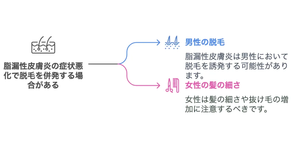 脂漏性皮膚炎と脱毛との関係画像