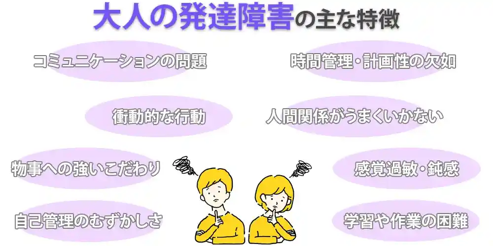 大人の発達障害の主な特徴画像