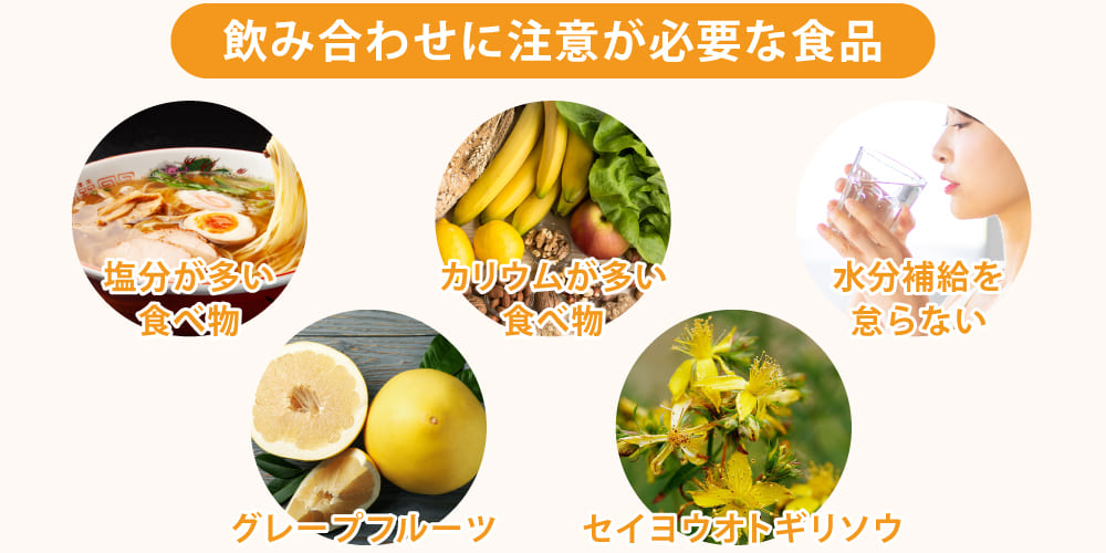 利尿剤と食事の飲み合わせ注意点画像