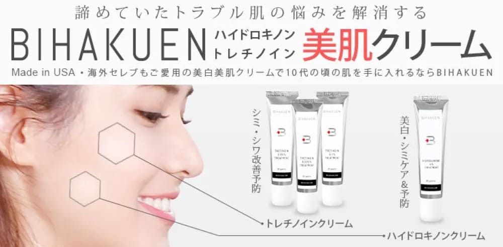 BIHAKUENを代表する商品ハイドロキノンとトレチノイン画像