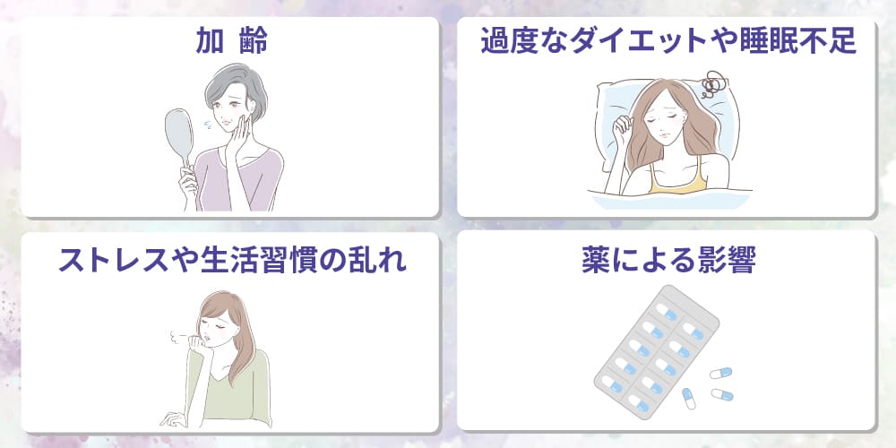 女性ホルモンが不足する原因画像