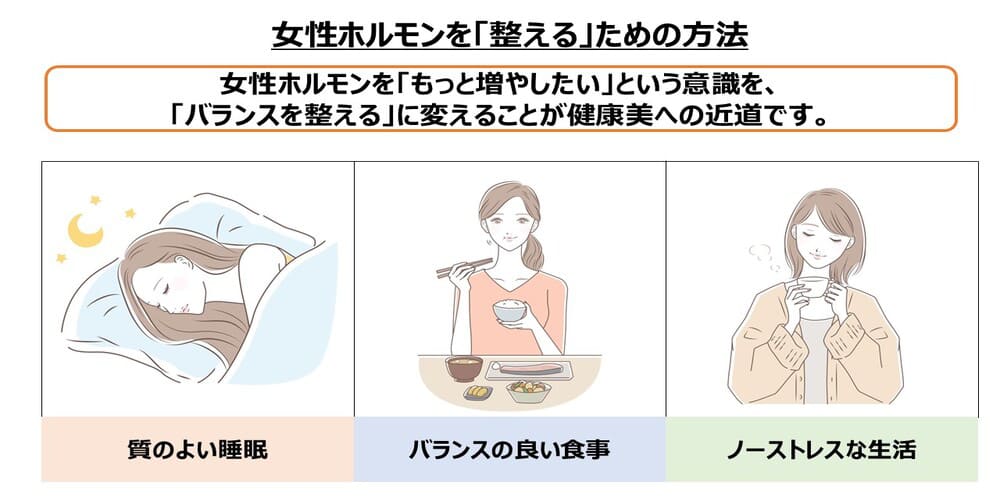 女性ホルモンを整えるための方法画像