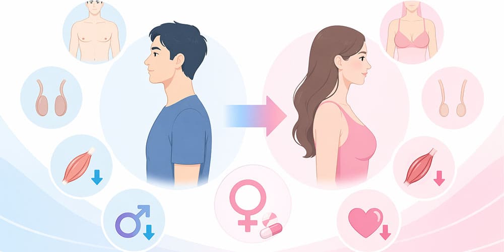 男性が女性ホルモンを使用するとどうなるか画像