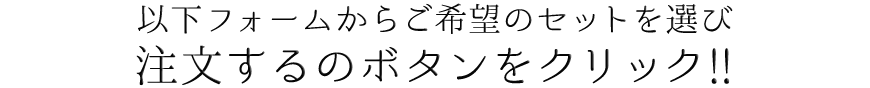 以下のフォームからご希望のセットを選び注文するのボタンをクリック！