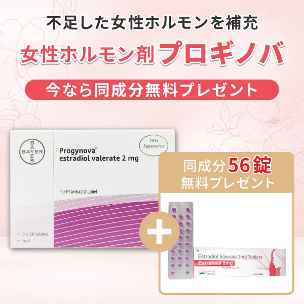 女性ホルモン剤プロギノバ112錠+(同成分56錠無料プレゼント)