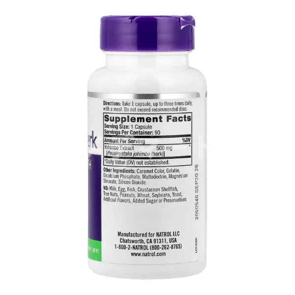 ヨヒンベバーク「Natrol」画像 2枚目